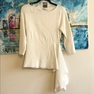 Zara asymmetrical white top
